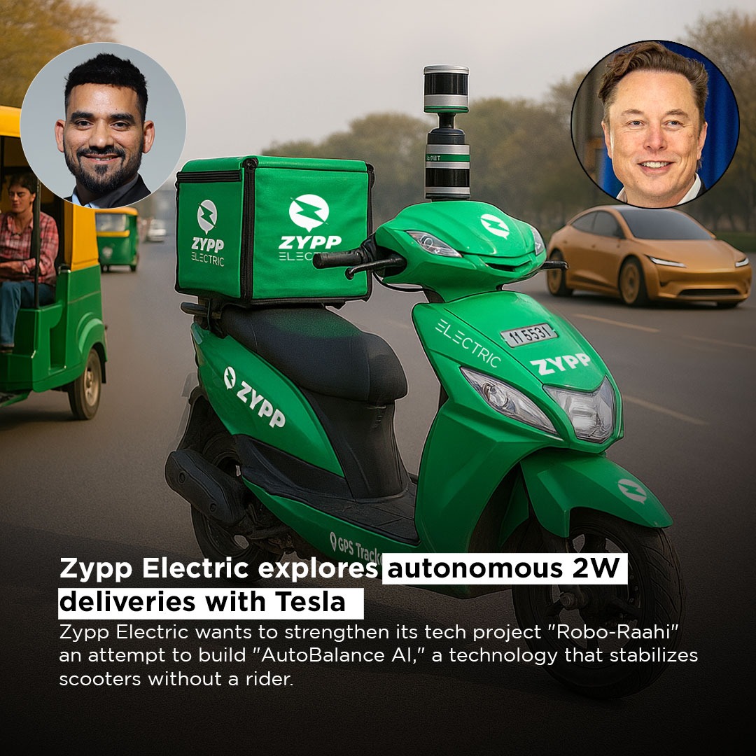 "Self-driving 2-wheelers delivering your groceries! 🚀 Zypp Electric’s ‘Robo-Raahi’ is moving from pilot to reality, shaping the future of autonomous 2W mobility. Stay tuned! #ZyppElectric #Autonomous #Tech