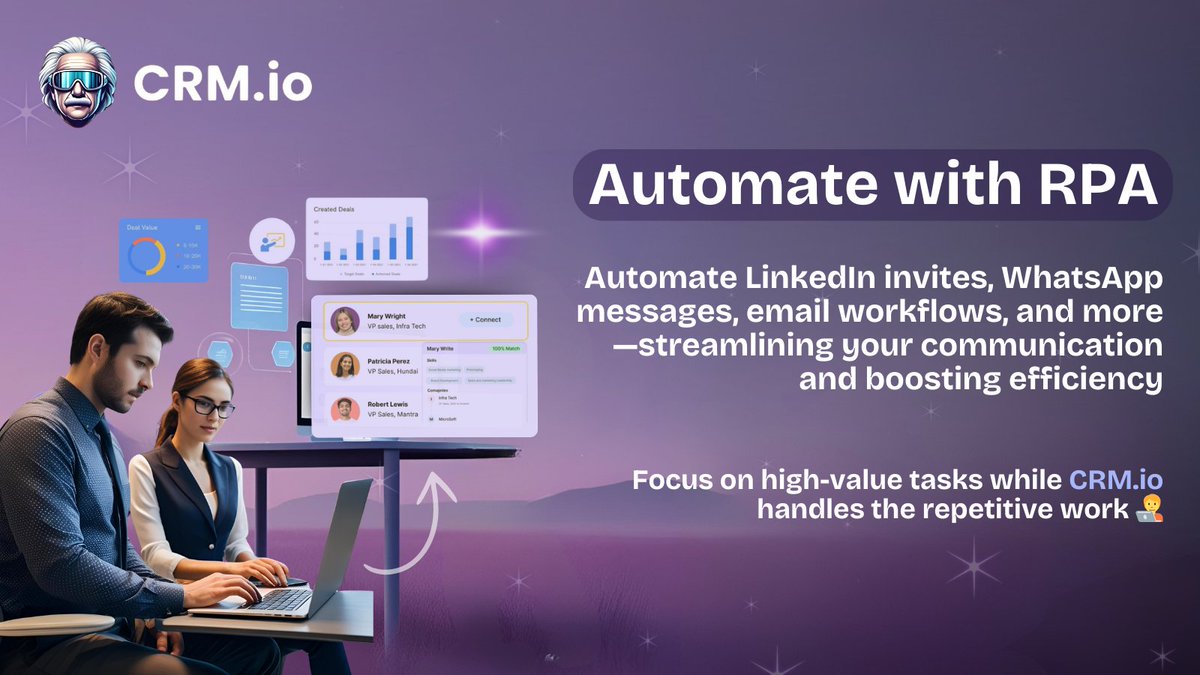 CRMio500apps's tweet photo. 🚀 Automate with RPA 🤖

Automate LinkedIn invites, WhatsApp messages, email workflows, and more – streamlining your communication and boosting efficiency 📈✨

Focus on high-value tasks 💼 while https://t.co/ESOUjCWtOg handles the repetitive work 🔄

#Automation #RPA #CRM https://t.co/qsHDgNfqIL
