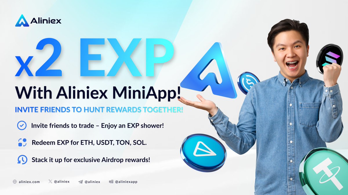 🎁Double Your EXP with Aliniex Mini App!

Hey friend, why enjoy it alone when you can "hunt" EXP with your buddies?

✨ The simplest way to boost your EXP:

Invite friends to trade on Aliniex Mini App! Every successful trade they make brings an EXP shower for both of you – quick