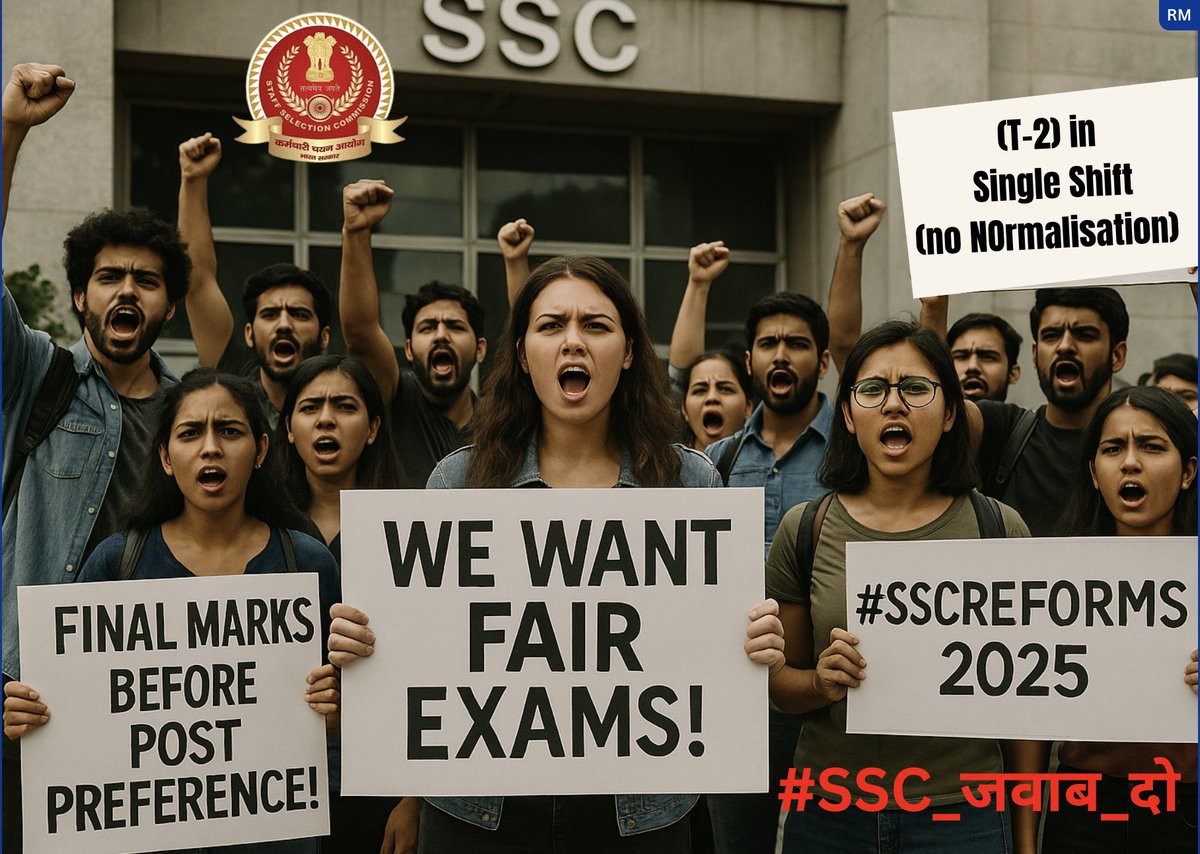 IHOIBofficial's tweet photo. हमारी मांगे:
✔️ त्रुटि-मुक्त प्रश्न पत्र
✔️ सिंगल शिफ्ट SSC CGL Mains (T-2)
✔️ फाइनल आंसर की, मार्क्स और DV पहले
✔️ अच्छे परीक्षा केंद्र
#SSCReforms2025 #SSC_जवाब_दो https://t.co/wmZVa4k0NU