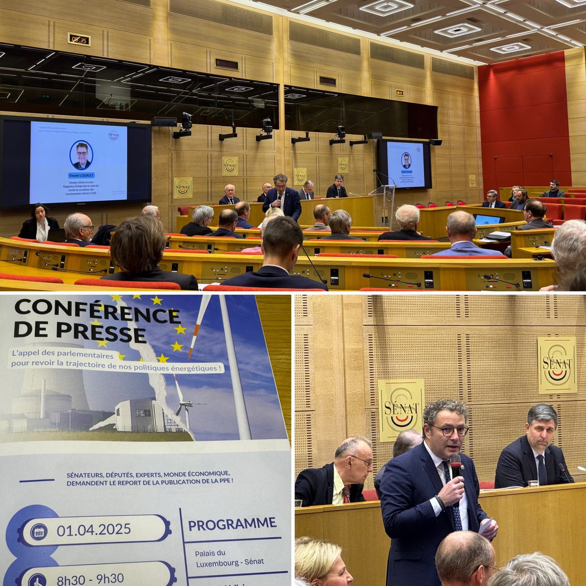 A la conférence de presse présentant  « L’appel des parlementaires à redessiner notre trajectoire énergétique ». Notre pays a besoin d’une vraie stratégie de souveraineté énergétique. C’est aussi un enjeux pour nos concitoyens et leur future facture d’électricité.