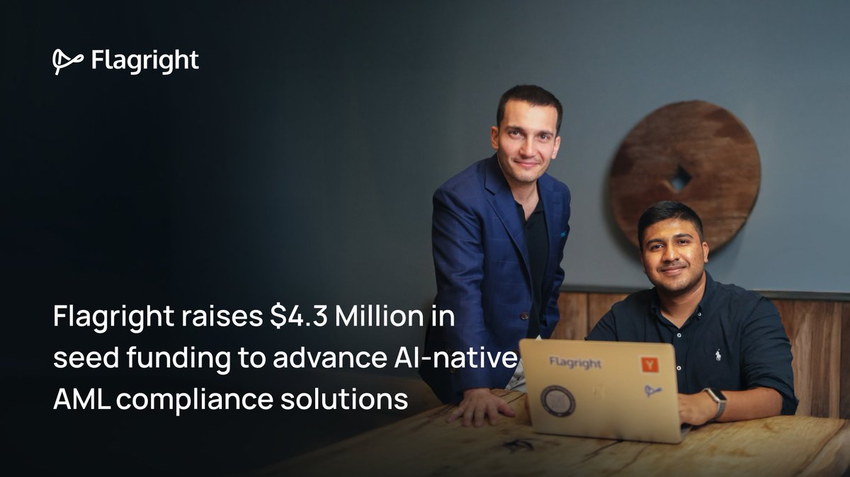 Flagright (@flagrighthq) on Twitter photo 🚀Big news! Flagright has just raised a $4.3M seed round to accelerate our mission of transforming financial crime compliance.
This round was led by <a href="/Frontlinevc/">Frontline Ventures</a> with participation from <a href="/ycombinator/">Y Combinator</a>, <a href="/pioneer_fund/">Pioneer Fund</a>, <a href="/Moonfire_VC/">Moonfire Ventures</a>, and notable angels (leaders from <a href="/RevolutApp/">Revolut</a>, 🚀Big news! Flagright has just raised a $4.3M seed round to accelerate our mission of transforming financial crime compliance.
This round was led by <a href="/Frontlinevc/">Frontline Ventures</a> with participation from <a href="/ycombinator/">Y Combinator</a>, <a href="/pioneer_fund/">Pioneer Fund</a>, <a href="/Moonfire_VC/">Moonfire Ventures</a>, and notable angels (leaders from <a href="/RevolutApp/">Revolut</a>,