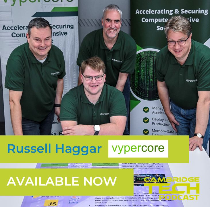 CamTechPod's tweet image. In this week’s episode we hear from Russell Haggar, CEO and co-founder of VyperCore. Russell shares his fascinating journey in the "hard tech" space, revealing the challenges and triumphs of creating breakthrough technology in a highly competitive market.
#CamTechPod