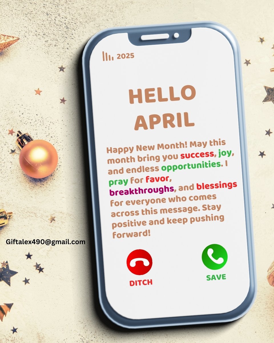 HELLO APRIL! 
A new month brings new opportunities, success, and growth! May this April be filled with favor, breakthroughs, and blessings for you.
📩 DM me or email me at Giftalex490@gmail.com to get started!#HappyNewMonth #AprilSuccess #WebDesign #BusinessGrowth #LetsWork #SEO