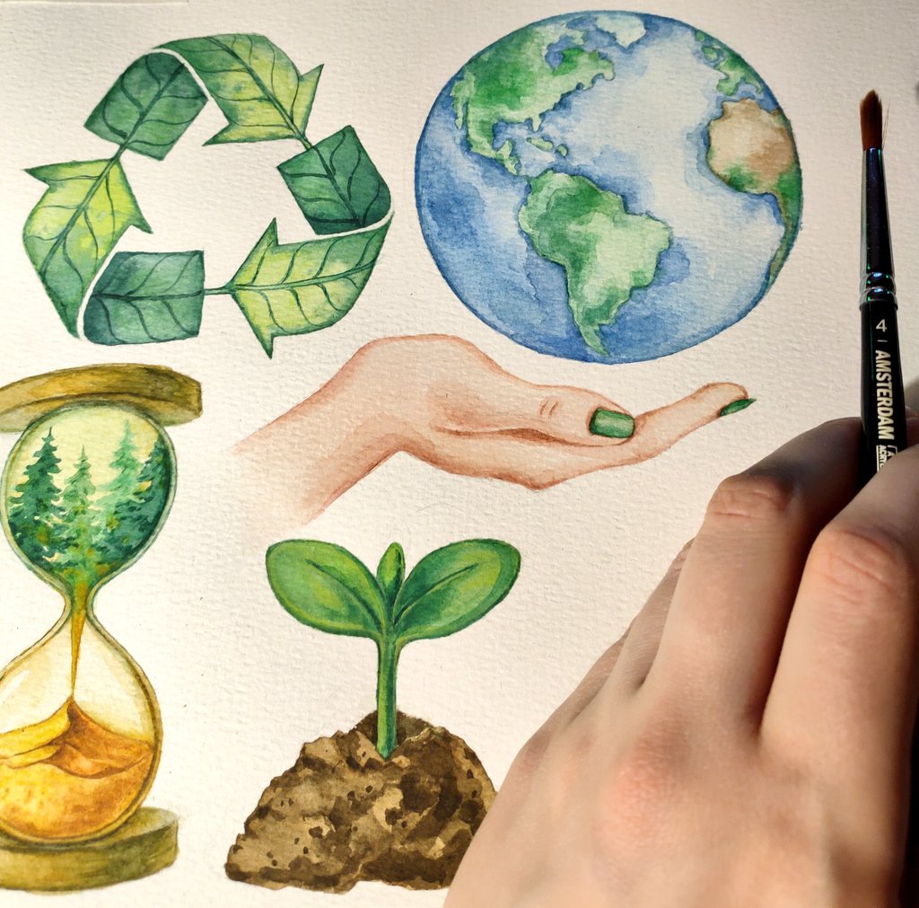 Good morning dear friends🔥💗

Right now I'm busy creating illustrations for microstock on the theme of ecology... fantasize in interpreting various ideas🖌️🎨

I love this subject and maybe indirectly I will make the world a little better through my drawings