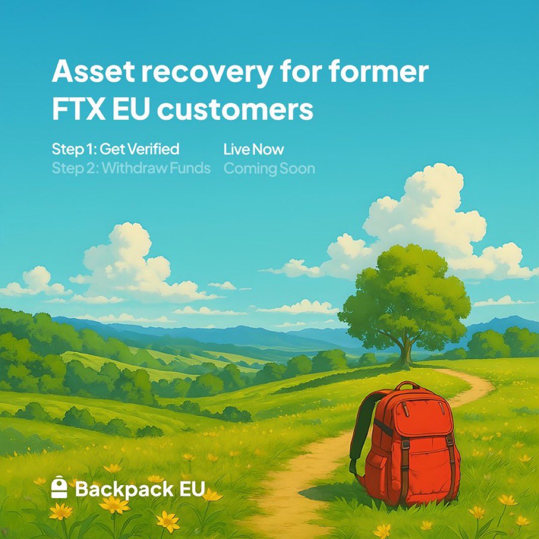 Backpack_ITA's tweet photo. Gli ex clienti FTX EU possono ora iniziare la procedura in due fasi per richiedere i propri fondi in euro tramite Backpack EU.

Fase 1: la verifica dell'identità è attiva.

Completa la verifica dell’identità: https://t.co/FAcRtG33Mb https://t.co/goRA1MOEHo