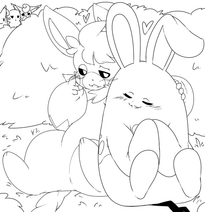 ペン入れ
パーモットくんとマリルリちゃん 