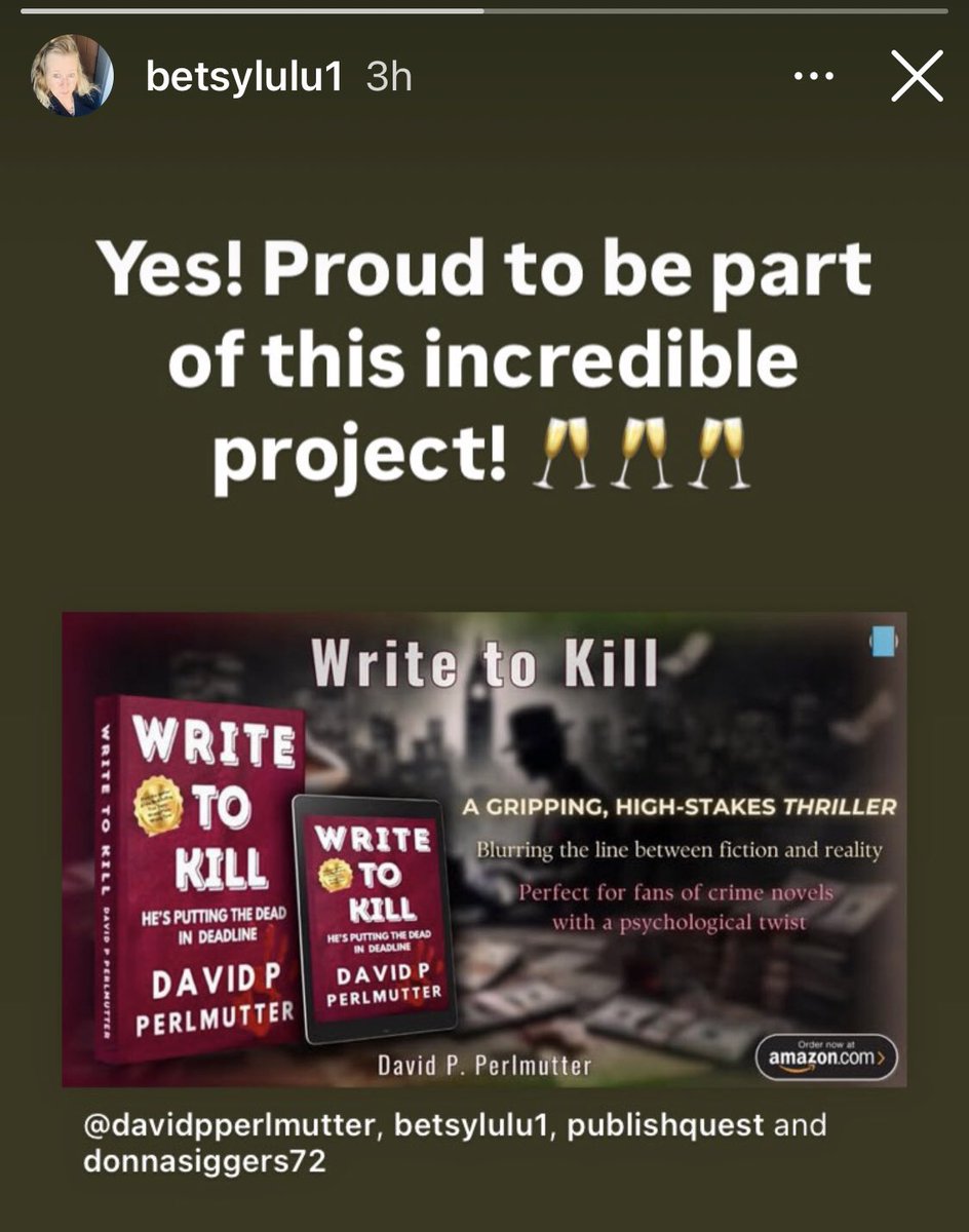 David P Perlmutter - Author. Actor. Dreamer. โ๐ผ๐ฌ (@davepperlmutter) on Twitter photo <a href="/JNathanialC56/">J.Nathanial Corres</a> <a href="/jgmacleodauthor/">J.G. MacLeod</a> <a href="/Gerlach12207435/">Brigitte Gerlach๐๐๐ฟ๐ช๐#ClimateActionNow</a> <a href="/jordana_greene/">Jordana Greene ๐ธ Writing ๐บ๐พ๐ฟ๏ธ๐ฒ๐</a> <a href="/LaylaHawke2/">Layla Hawke, author</a> <a href="/LMFord2/">LM Ford-Author</a> <a href="/kampungkreepy/">Yin Leong</a> <a href="/Susanjeanricci/">Susan Jean Ricci</a> <a href="/ionacrv/">Iona Morrison</a> <a href="/tristanbtaylor/">Tristan B Taylor</a> <a href="/WilChanWrites/">Wil Chan</a> <a href="/booksbyJeanneR/">Jeanne Roland</a> <a href="/inspiredbylaban/">Laban T. Mโmbololo, Esq.</a> <a href="/L_Montes223/">L. M. Montes | The Cross's Key</a> <a href="/lifelovelily22/">lily lawson๐</a> <a href="/AikinNorb/">Norb Aikin</a> <a href="/lisamariehaden/">Lisa Haden-Author/Singer/Songwriter</a> <a href="/SPOFarrell3/">S.P. OโFarrell</a> <a href="/joanne_paulson/">Author JC Paulson ๐บ๐ฆ ๐๐ง</a> <a href="/MQuigley1963/">Melisa Quigley Author</a> <a href="/ServantsAnd/">Servants Of The Moon And Sun ๐๐๐</a> <a href="/Albay3037/">Alan Bayles</a> <a href="/DaisyWo62695811/">Daisy Wood - Author Historical Fiction</a> <a href="/AJCalvin/">A.J. Calvin</a> <a href="/NoahIsaacsBooks/">Noah Isaacs - Memories of Tomorrow OUT NOW</a> <a href="/EveKoguce/">Eve Koguce</a> <a href="/HypMighty/">MightyHyp</a> <a href="/Lady_J_Author/">Author Harley James & J. Rose โ Official Account</a> <a href="/A_DiAngelo/">Anthony Di Angelo - Author</a> <a href="/M_Cobbett71/">M.G. Cobbett (Writer/Reader/Reviewer) - see cover</a> <a href="/MaryLSchmidt/">Mary L Schmidt aka #SJackson</a> <a href="/Kellyrei007/">Kelly Miller, Amazon Best-Selling Author ๐๐ถ๐</a> <a href="/loveGoldenHeart/">๐Christina Goebel, M.A.</a> <a href="/julianna_author/">Julianna Morris ๐ผ Writer</a> <a href="/ShenaeChase/">Shenae Chase Author - The Love Mentalist</a> <a href="/EatonKrone/">Eaton Krone ๐ฝ Sci-Fi Satire Author ๐ซ DMs</a> <a href="/kady54033/">K.D. McNiven</a> <a href="/GabrielConstans/">Gabriel Constans</a> <a href="/carolyngrace505/">CAROLYN HAYNESโโBEWITCHEDโ First Class #LATimes</a> <a href="/Emme_Klama/">Emme</a> <a href="/ANelsonLMPotter/">A. Nelson & L.M. Potter, award-winning authors</a> <a href="/SkyWatcher_HL/">๐จ๐ฆHeather LynnโจThe Sky Watcher Seriesโ๐ป๐ซ</a> <a href="/ta_welton/">Tammy Welton</a> <a href="/VanitaHork/">Vanita Shukla Hork</a> <a href="/stephanietara/">Stephanie Lisa Tara</a> <a href="/FutureFantasy5/">The Author, David T Applegate</a> <a href="/barbiesway/">Barbie D H</a> Thanks buddy ๐
So PROUD of what the PRODUCTION team are achieving in making #WriteToKill a #TVSeries ๐บ
We have amassed a FANTASTIC INTERNATIONAL and #Hollywood cast, with more casting news soon.
WRITE TO KILL is also #Trending on <a href="/IMDb/">IMDb</a> and <a href="/imdbpro/">IMDbPro</a> imdb.com/title <a href="/JNathanialC56/">J.Nathanial Corres</a> <a href="/jgmacleodauthor/">J.G. MacLeod</a> <a href="/Gerlach12207435/">Brigitte Gerlach๐๐๐ฟ๐ช๐#ClimateActionNow</a> <a href="/jordana_greene/">Jordana Greene ๐ธ Writing ๐บ๐พ๐ฟ๏ธ๐ฒ๐</a> <a href="/LaylaHawke2/">Layla Hawke, author</a> <a href="/LMFord2/">LM Ford-Author</a> <a href="/kampungkreepy/">Yin Leong</a> <a href="/Susanjeanricci/">Susan Jean Ricci</a> <a href="/ionacrv/">Iona Morrison</a> <a href="/tristanbtaylor/">Tristan B Taylor</a> <a href="/WilChanWrites/">Wil Chan</a> <a href="/booksbyJeanneR/">Jeanne Roland</a> <a href="/inspiredbylaban/">Laban T. Mโmbololo, Esq.</a> <a href="/L_Montes223/">L. M. Montes | The Cross's Key</a> <a href="/lifelovelily22/">lily lawson๐</a> <a href="/AikinNorb/">Norb Aikin</a> <a href="/lisamariehaden/">Lisa Haden-Author/Singer/Songwriter</a> <a href="/SPOFarrell3/">S.P. OโFarrell</a> <a href="/joanne_paulson/">Author JC Paulson ๐บ๐ฆ ๐๐ง</a> <a href="/MQuigley1963/">Melisa Quigley Author</a> <a href="/ServantsAnd/">Servants Of The Moon And Sun ๐๐๐</a> <a href="/Albay3037/">Alan Bayles</a> <a href="/DaisyWo62695811/">Daisy Wood - Author Historical Fiction</a> <a href="/AJCalvin/">A.J. Calvin</a> <a href="/NoahIsaacsBooks/">Noah Isaacs - Memories of Tomorrow OUT NOW</a> <a href="/EveKoguce/">Eve Koguce</a> <a href="/HypMighty/">MightyHyp</a> <a href="/Lady_J_Author/">Author Harley James & J. Rose โ Official Account</a> <a href="/A_DiAngelo/">Anthony Di Angelo - Author</a> <a href="/M_Cobbett71/">M.G. Cobbett (Writer/Reader/Reviewer) - see cover</a> <a href="/MaryLSchmidt/">Mary L Schmidt aka #SJackson</a> <a href="/Kellyrei007/">Kelly Miller, Amazon Best-Selling Author ๐๐ถ๐</a> <a href="/loveGoldenHeart/">๐Christina Goebel, M.A.</a> <a href="/julianna_author/">Julianna Morris ๐ผ Writer</a> <a href="/ShenaeChase/">Shenae Chase Author - The Love Mentalist</a> <a href="/EatonKrone/">Eaton Krone ๐ฝ Sci-Fi Satire Author ๐ซ DMs</a> <a href="/kady54033/">K.D. McNiven</a> <a href="/GabrielConstans/">Gabriel Constans</a> <a href="/carolyngrace505/">CAROLYN HAYNESโโBEWITCHEDโ First Class #LATimes</a> <a href="/Emme_Klama/">Emme</a> <a href="/ANelsonLMPotter/">A. Nelson & L.M. Potter, award-winning authors</a> <a href="/SkyWatcher_HL/">๐จ๐ฆHeather LynnโจThe Sky Watcher Seriesโ๐ป๐ซ</a> <a href="/ta_welton/">Tammy Welton</a> <a href="/VanitaHork/">Vanita Shukla Hork</a> <a href="/stephanietara/">Stephanie Lisa Tara</a> <a href="/FutureFantasy5/">The Author, David T Applegate</a> <a href="/barbiesway/">Barbie D H</a> Thanks buddy ๐
So PROUD of what the PRODUCTION team are achieving in making #WriteToKill a #TVSeries ๐บ
We have amassed a FANTASTIC INTERNATIONAL and #Hollywood cast, with more casting news soon.
WRITE TO KILL is also #Trending on <a href="/IMDb/">IMDb</a> and <a href="/imdbpro/">IMDbPro</a> imdb.com/title