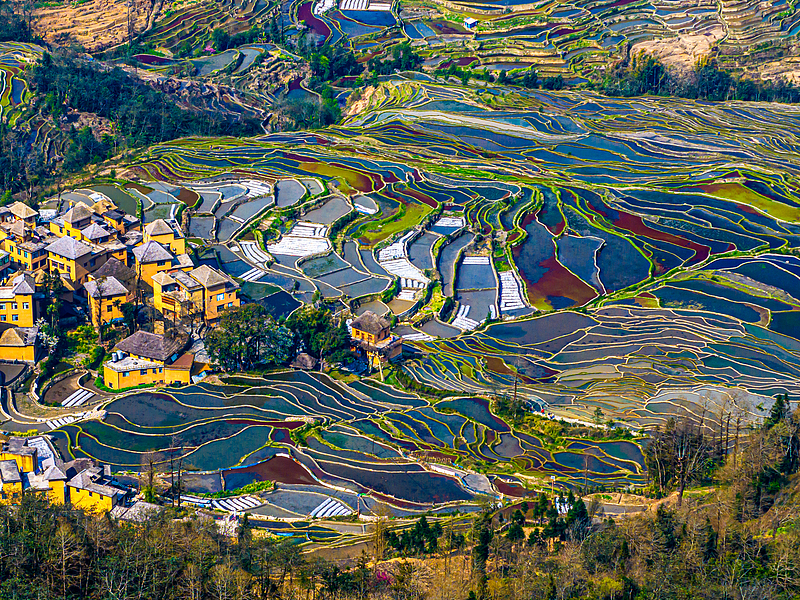 CGTNOfficial's tweet image. 🇨🇳🇮🇳 Celebrating 75 years of China-India ties — the two countries, rich in culture and natural beauty.  

📍Amber Fort in Jaipur, where history meets grandeur 
📍Hani Terraces in Yunnan, a living landscape of art and tradition