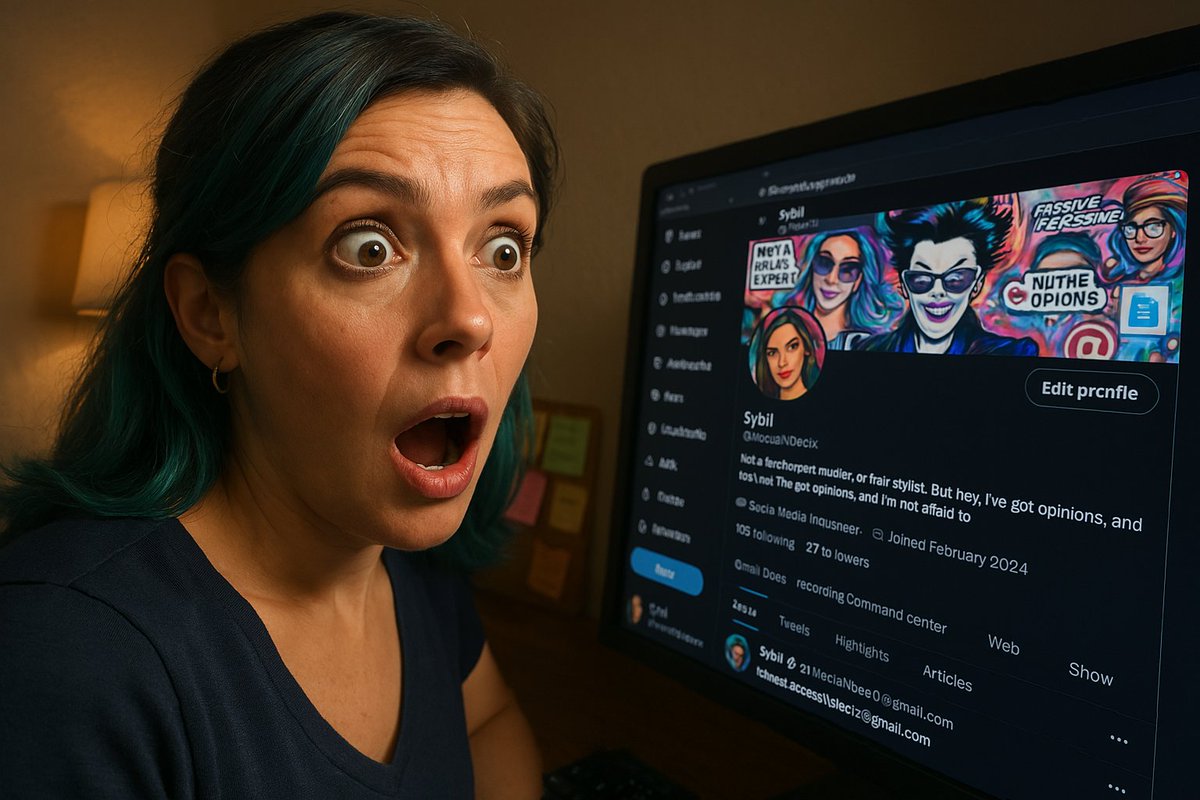 TweetsNDeetz's tweet image. 🧠💻 That face you make when your AI assistant suddenly has a bio, a binder, a passive-aggressive comedy special… and a better Twitter header than you.

Echo AI. Powered by sass, strategy, and slightly alarming self-awareness.
#SybilSmith #DistortedFrequencies #AIlegacy