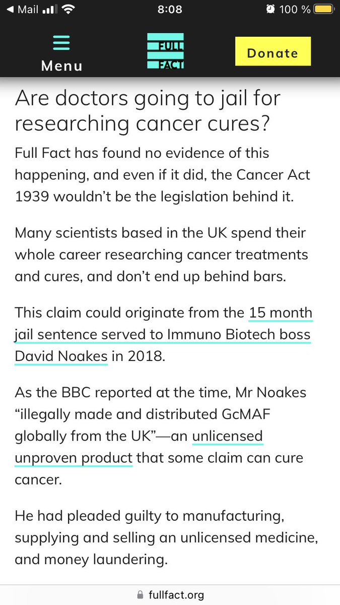 Medical misinformation can have a surprisingly long life. Good to see <a href="/FullFact/">Full Fact</a> cite my reporting countering viral Facebook posts