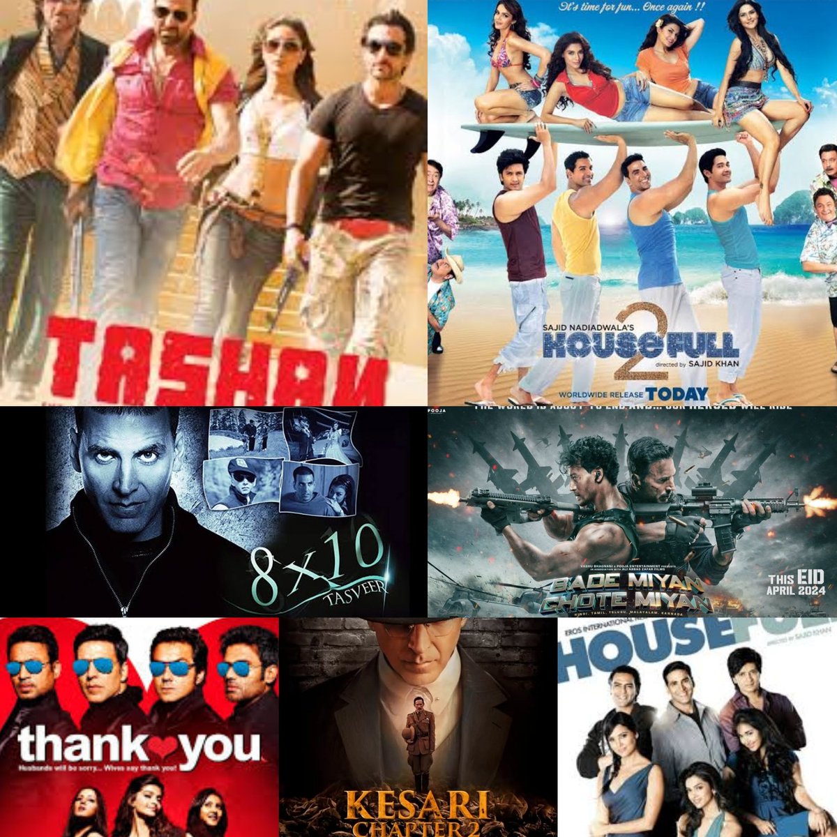 LOLITASBACK's tweet image. Calendar April ft @akshaykumar :

#Aankhen - 2002
#Waqt - 2005
#Housefull2 - 2012
#Housefull - 2010
#8x10Tasveer - 2009
#ThankYou - 2011
#HumkoDeewanaKarGaye - 2006
#Keemat -1998
#Zulmi -1999
#Tashan -2008
#BMCM -2024
#MaidaanEJung -1995
#MrBond -1992

#KesariChapter2 - 2025 *