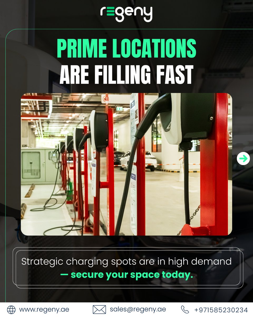 RegenyOfficial's tweet photo. Dubai’s EV market is booming - now’s the time to invest in smart charging solutions. 

With more EVs on the road, the opportunity is huge.

Regeny is driving the transformation. 

Visit https://t.co/GjUVtR4SIN

#dubai #evcharging #electricvehicles #smartcharging #regeny https://t.co/t9SUam5zwI