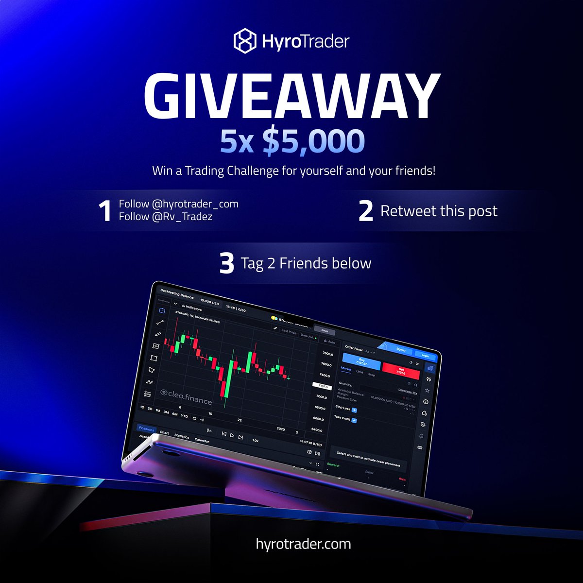 🚀 NEW GIVEAWAY ALERT 🚀

⭐⭐ 5x5k GIVEAWAY ⭐⭐

Rules:
⭐ Follow <a href="/hyrotrader_com/">HyroTrader</a> <a href="/Rv_Tradez/">Mr. Rv</a>

⭐ Join Telegram:  t.me/RVTRADES

✨ Tag 2 Traders.

✨ Like &amp; Retweet.

⭐ Create account here (Most impo. Part ) hyrotrader.com/?coupon=fvcqddt

Winners in 72H.