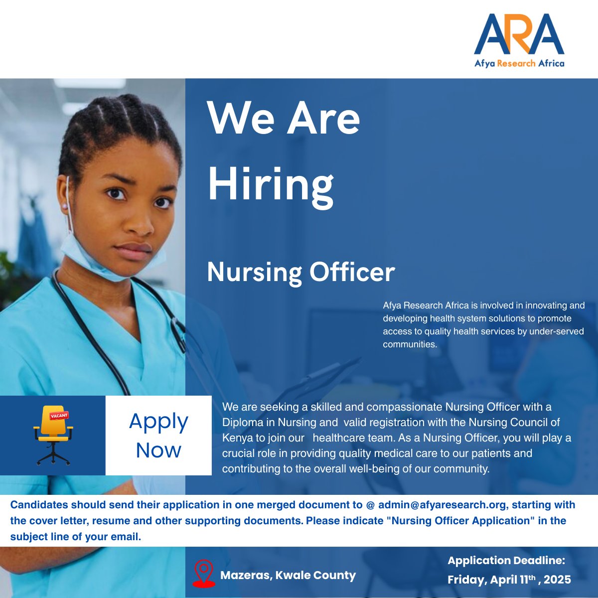 We are Hiring! Nursing Officer Position 
#JOBSEEK #jobsearch