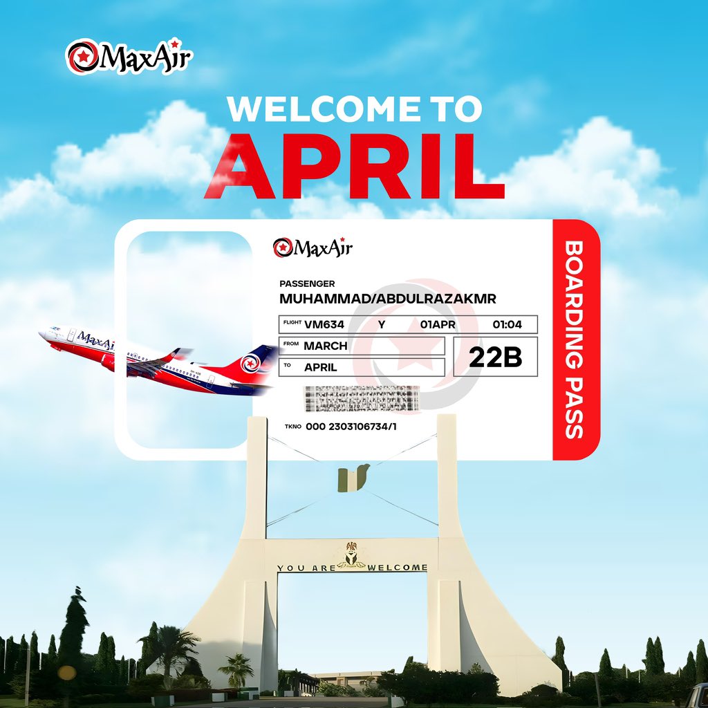 Hello, April! ✈️

A new month, new opportunities, new destinations, and new adventures! Wishing you smooth flights, safe travels, and endless possibilities this April.

#NewMonth #HelloApril #FlyMaxAir
