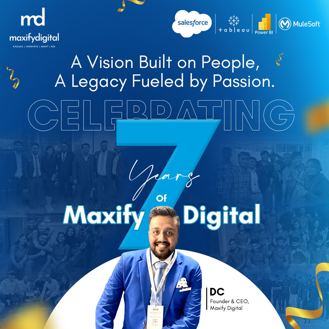 7 incredible years of Maxify Digital!

Grateful for our amazing team &amp; visionary CEO, Deepanlur Chawla, for driving us forward. Here's to past milestones &amp; an exciting future ahead!

#teamwork #workanniversary #maxifydigital #salesforce