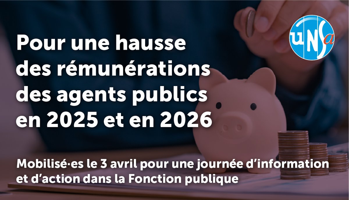 Journée d'action le 3 avril 2025 👉 Nous n’accepterons pas une année noire pour la Fonction publique et les agent·es publics en 2025 ! 
#unsa #fonctionpublique #syndicat #fonctionnaires #fonctionnaire #agentspublics #mobilisation #pouvoirdachat #retraites #retraite #action