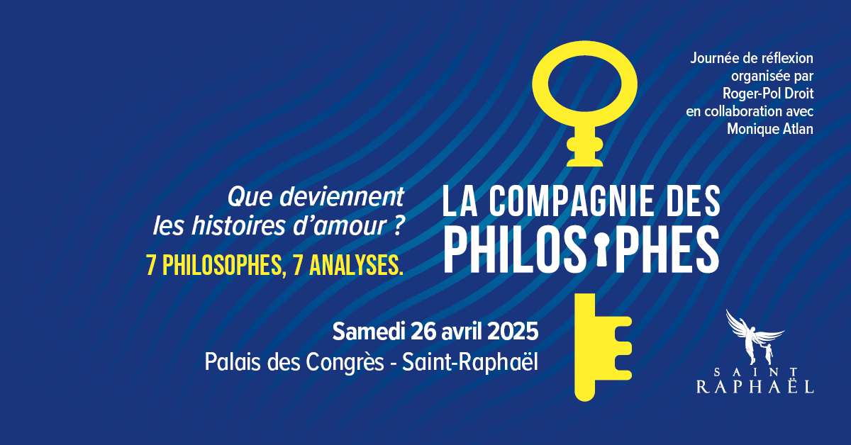 Ville de Saint-Raphaël (@villestraphael) on Twitter photo 🗝️ La Compagnie des Philosophes revient à Saint-Raphaël le samedi 26 avril 2025 ! 🗝️
Une journée de réflexion, organisée par <a href="/rpdroit/">Roger-Pol Droit</a> en collaboration avec Monique Atlan, sur la thématique : que deviennent les histoires d’amour ? ❤️
Programme et infos👉bit.ly/CompagnieDesPh… 🗝️ La Compagnie des Philosophes revient à Saint-Raphaël le samedi 26 avril 2025 ! 🗝️
Une journée de réflexion, organisée par <a href="/rpdroit/">Roger-Pol Droit</a> en collaboration avec Monique Atlan, sur la thématique : que deviennent les histoires d’amour ? ❤️
Programme et infos👉bit.ly/CompagnieDesPh…