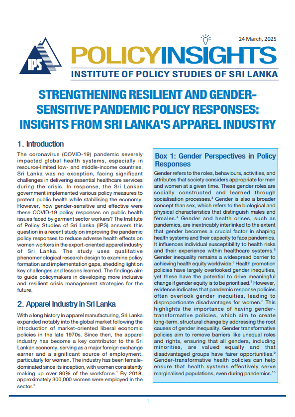 TalkEcon_IPS's tweet photo. 🆕 Policy Insight!

Our latest Policy Insight addresses the gender sensitivity &amp; effectiveness of #COVID19 policy responses on public health issues in the #apparel sector.

https://t.co/KuZW4XVNPQ

@NethmiG99 @SunimaleeM @IDRC_CRDI @CIHR_IRSC

#IWD #genderequity #publichealth https://t.co/AdXKU1QQSR