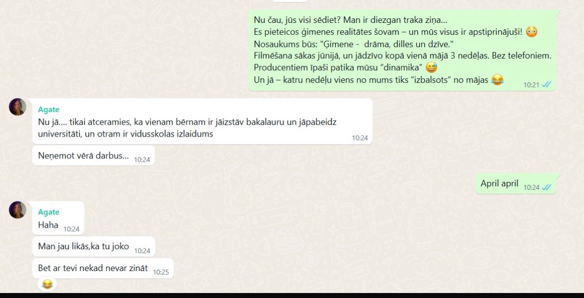 Šodienai piederas pajokot