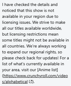 JosephGambo_'s tweet photo. @Raider_Fan_147 @Crunchyroll this is what their support said when I asked https://t.co/kDe8Ri2gz1