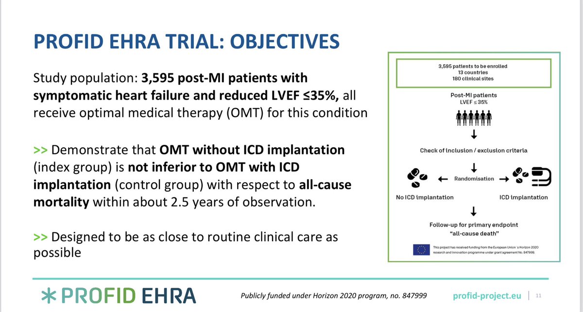 VKutyifa's tweet photo. #EHRA2025 PROFID EHRA trial status:
- 47 sites activated
- 168 patients enrolled

Landmark trial of the decade to reassess primary prevention ICD indication 

@ESCardioNews @GerdHindricks #PROFID https://t.co/rMBFzCcPFQ