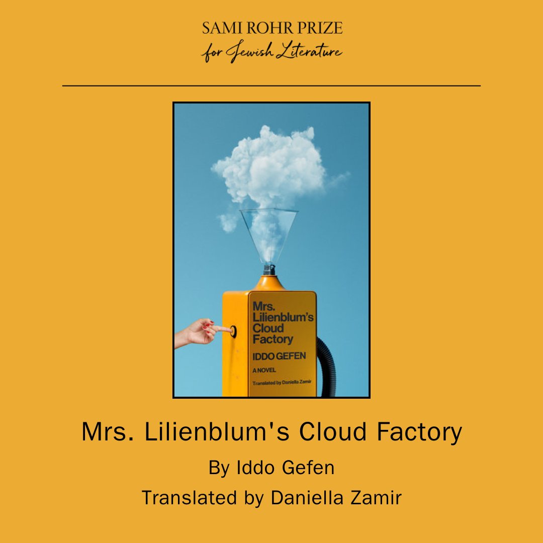 🎉 Publication Day Alert! 🎉

Congrats to Iddo Gefen on releasing Mrs. Lilienblum's Cloud Factory! 🚀📖 

Thanks to Daniella Zamir for the brilliant translation. Both are 2023 Sami Rohr Prize winners for Jerusalem Beach.

✨ Grab your copy today! ✨