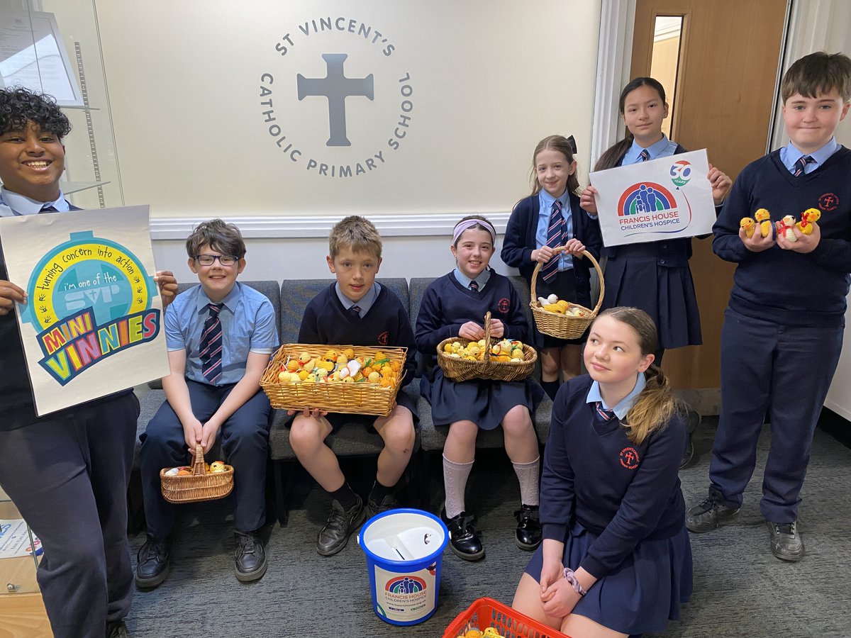 The Mini Vinnies have been selling Easter chicks to raise money for Francis House Children's Hospice and the school has raised the phenomenal amount of £1300 for this amazing charity.
#makeadifference
#francishousechildrenshospice