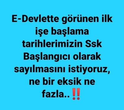 Bir gün çalışana Sgk girişi var,aylarca,yıllarca her işde çalıştırılan stajyer ve çıraklara Sgk hakkı yok <a href="/eczozgurozel/">Özgür Özel</a>

<a href="/akbasogluemin/">Av. M.Emin AKBAŞOĞLU 🇹🇷</a>
ADALET mi bu?
@ErbakanFatih
<a href="/rprefahpartisi/">Yeniden Refah Partisi</a>
<a href="/erkanakcay45/">Erkan Akçay</a>
<a href="/nevintaslicay/">Nevin Taşlıçay</a>
<a href="/MhpTbmmGrubu/">MHP TBMM Grubu #MHP</a>
<a href="/AKKADINGM/">AK Parti Kadın Kolları</a>
#StajÇıraklıkSigortasıBaşlangıçOlsun