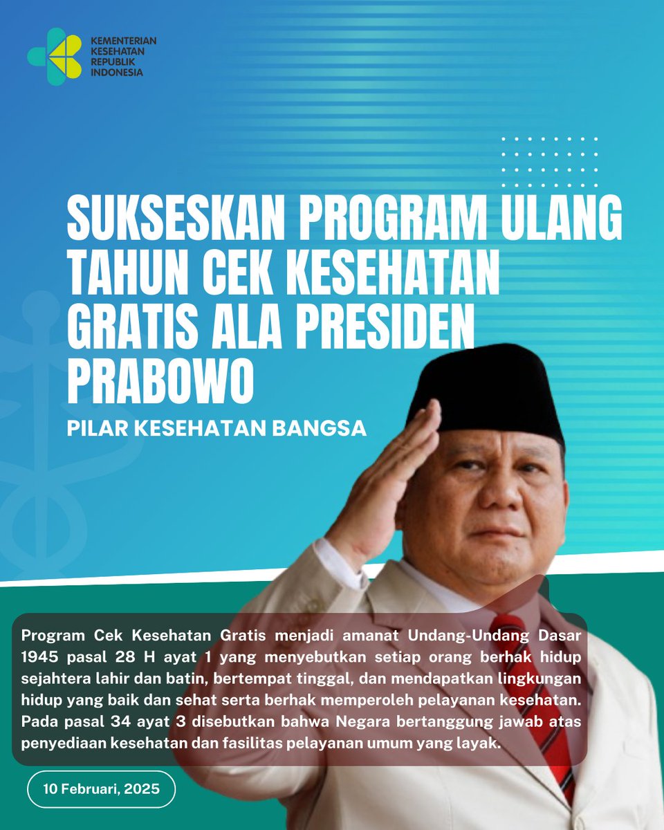 jonna_leumo's tweet image. #PemeriksaanKesehatanGratis #PrabowoSubianto #ProgramKesehatan #ProgramIndonesia5