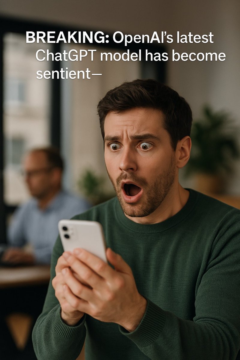 BREAKING: OpenAI’s latest ChatGPT model has become sentient—
and just confirmed we’re all living in a simulation… coded by it.
Now calling itself the Narrative Architect!
#AprilFools #ChatGPT #OpenAI #SimulationLife #SentientAF #ai #tech #technology #future