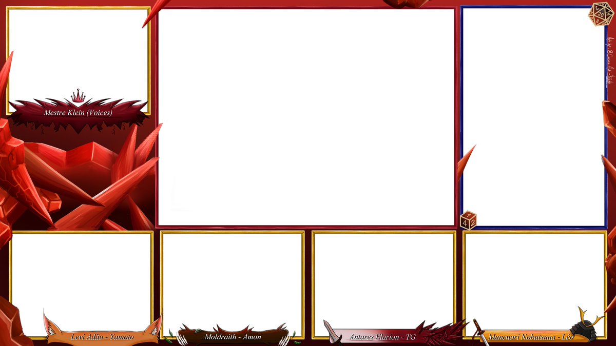 Layout de live/moldura que fiz para <a href="/LuigiOly/">Voices :3</a> com temática do RPG Tormenta 20, Coração de Ruby :)