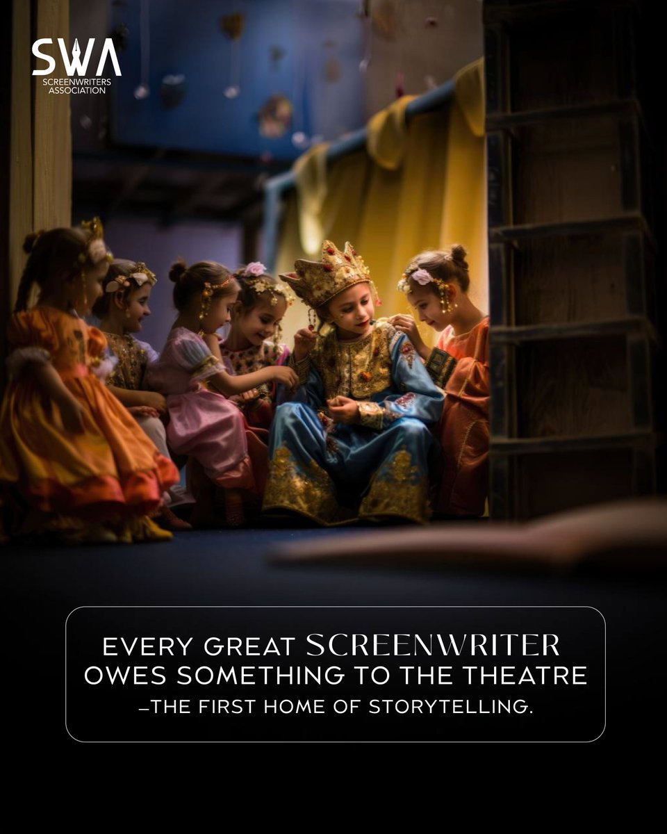 swaindiaorg's tweet photo. Before the screen, there was the stage. Theatre shaped the storyteller. SWA salutes the legacy that still echoes in every screenplay.

#SWAIndia #FromStageToScreen #LegacyOfTheStage #ScreenwritersOfIndia #StorytellingRoots https://t.co/A3SMenXHem