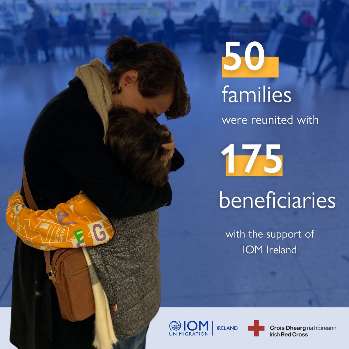 IOM Ireland (@iomireland) on Twitter photo Over the past two years, IOM Ireland & <a href="/irishredcross/">Irish Red Cross</a> have supported 50 families (175 people) in reuniting in Ireland, ensuring safe and dignified journeys.
In 2025, we remain committed to this vital work, continuing to strengthen families and communities.
#FamilyReunited Over the past two years, IOM Ireland & <a href="/irishredcross/">Irish Red Cross</a> have supported 50 families (175 people) in reuniting in Ireland, ensuring safe and dignified journeys.
In 2025, we remain committed to this vital work, continuing to strengthen families and communities.
#FamilyReunited