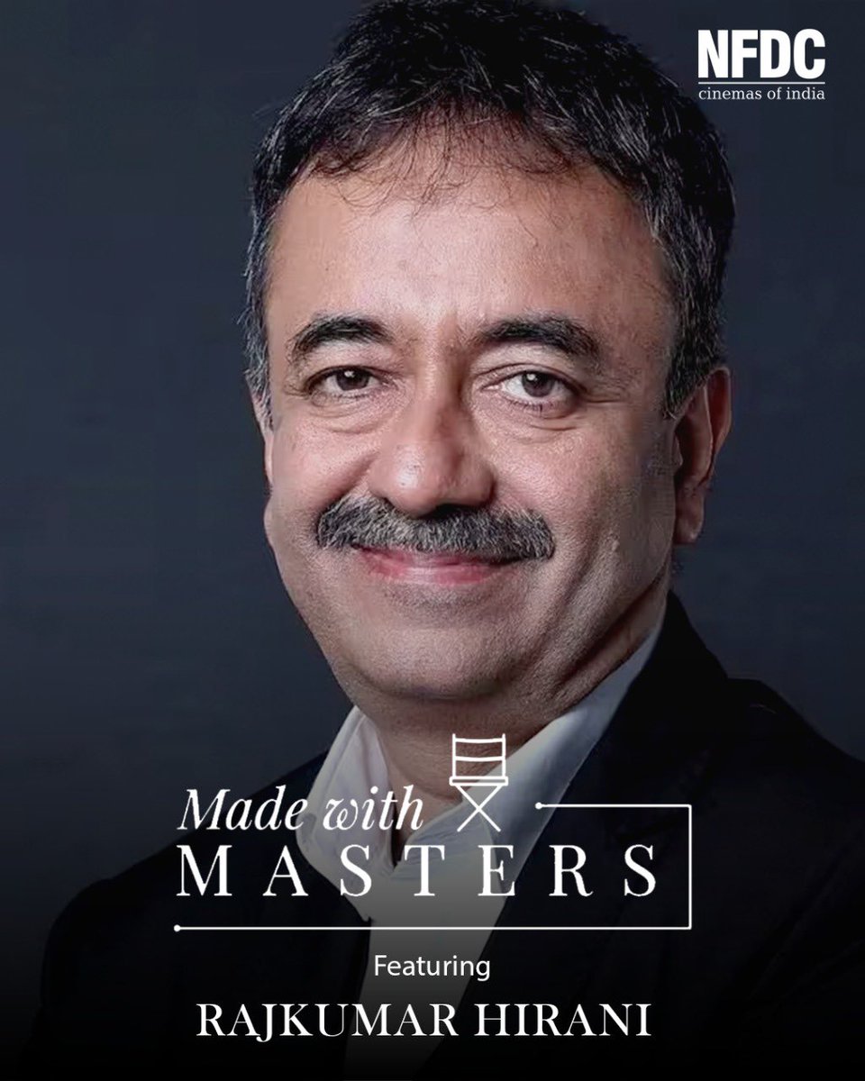 nfdcindia's tweet photo. Rajkumar Hirani, fondly known as Raju Hirani, stands among the most influential storytellers of our time.
With multiple Filmfare and National Awards, Hirani’s legacy as a master storyteller is firmly etched in Indian cinema.
#MadeWithMasters #IndianCinema #RajkumarHirani https://t.co/XJUckFBfRh