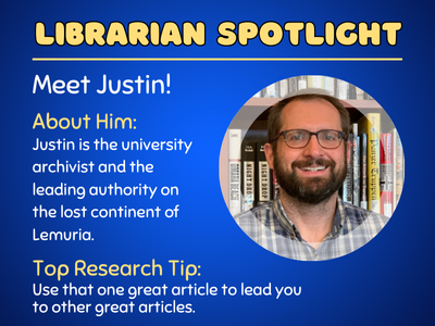 APUSLibrary's tweet photo. Justin is our University Archivist who ensures students have access to numerous primary resources, special collections, and unique documents that offer a new perspective on historical events. You can read some of Justin's content through his book Lemuria: https://t.co/zalRpnUsBl https://t.co/Z2tcEaJ18u