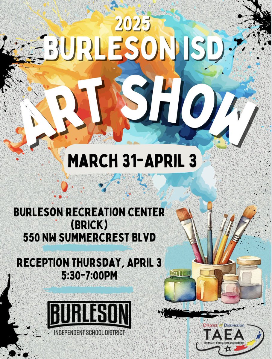 Hajek Art - Jessica Godfrey (@hajekart) on Twitter photo Join us for the BISD Art Show! <a href="/Hajek_Hawks/">Hajek Elementary</a> <a href="/HajekArt/">Hajek Art - Jessica Godfrey</a> <a href="/BISD_FineArts/">BISD Fine Arts</a> <a href="/BurlesonISD/">BurlesonISD</a> Join us for the BISD Art Show! <a href="/Hajek_Hawks/">Hajek Elementary</a> <a href="/HajekArt/">Hajek Art - Jessica Godfrey</a> <a href="/BISD_FineArts/">BISD Fine Arts</a> <a href="/BurlesonISD/">BurlesonISD</a>