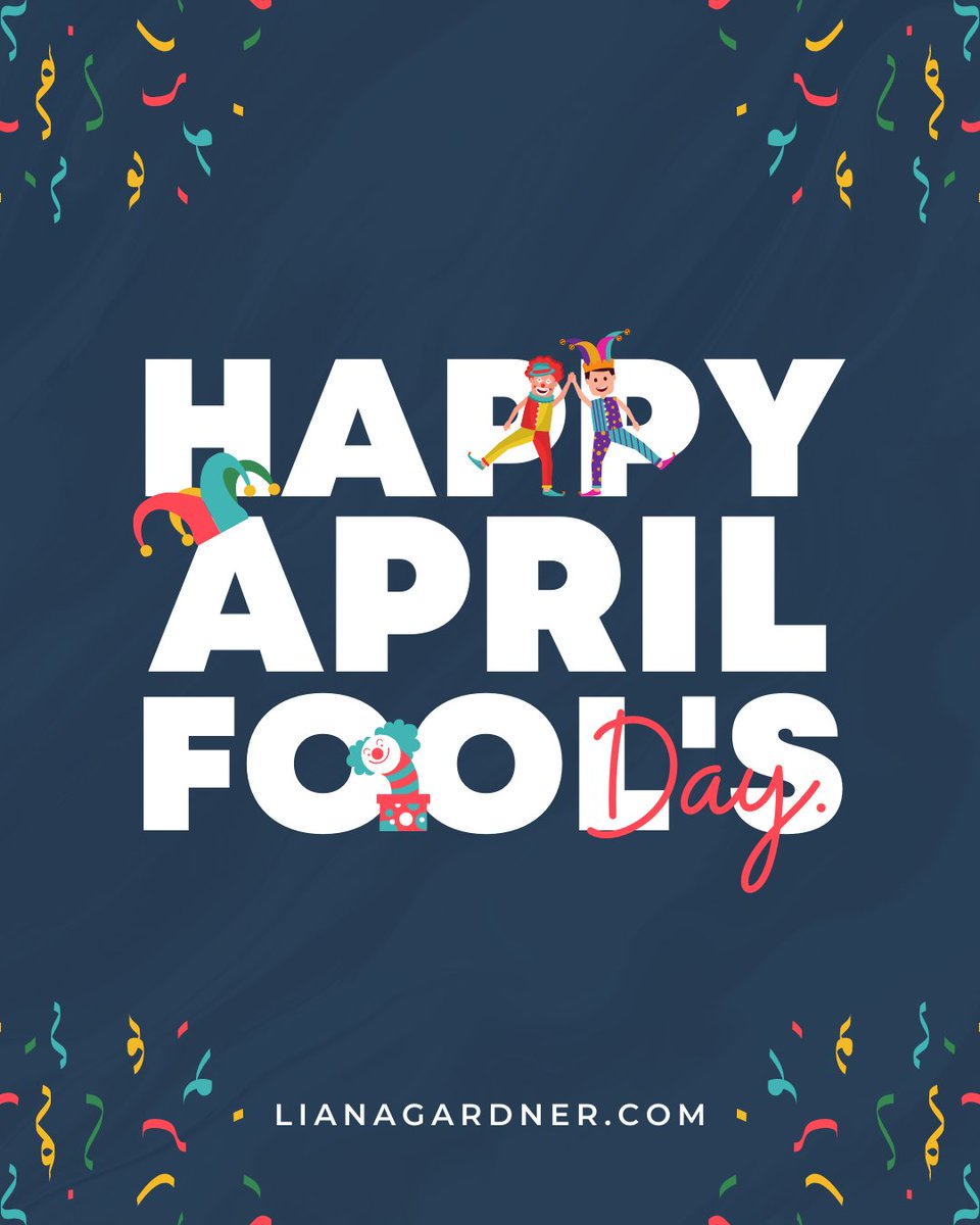 Gotcha! 🎭😂 
It’s that time of year when pranks run wild, laughter is contagious, and nothing is quite as it seems! Wishing you a fun-filled #AprilFoolsDay. 
What’s the best prank you’ve ever pulled? 🤡🎉 
#StayTricky #April1st #AprilFoolsDay2025 #LianaGardner