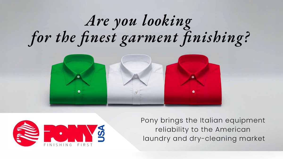 PonyItaly's tweet photo. We are experts in manufacturing professional finishing and pressing equipment, with a complete range of the latest technological and reliable products, able to satisfy the needs of all professionals in the sectors: dry/wet cleaning, laundries, OPL’s, knitwear &amp; textile industry. https://t.co/8pnVBKYqlS