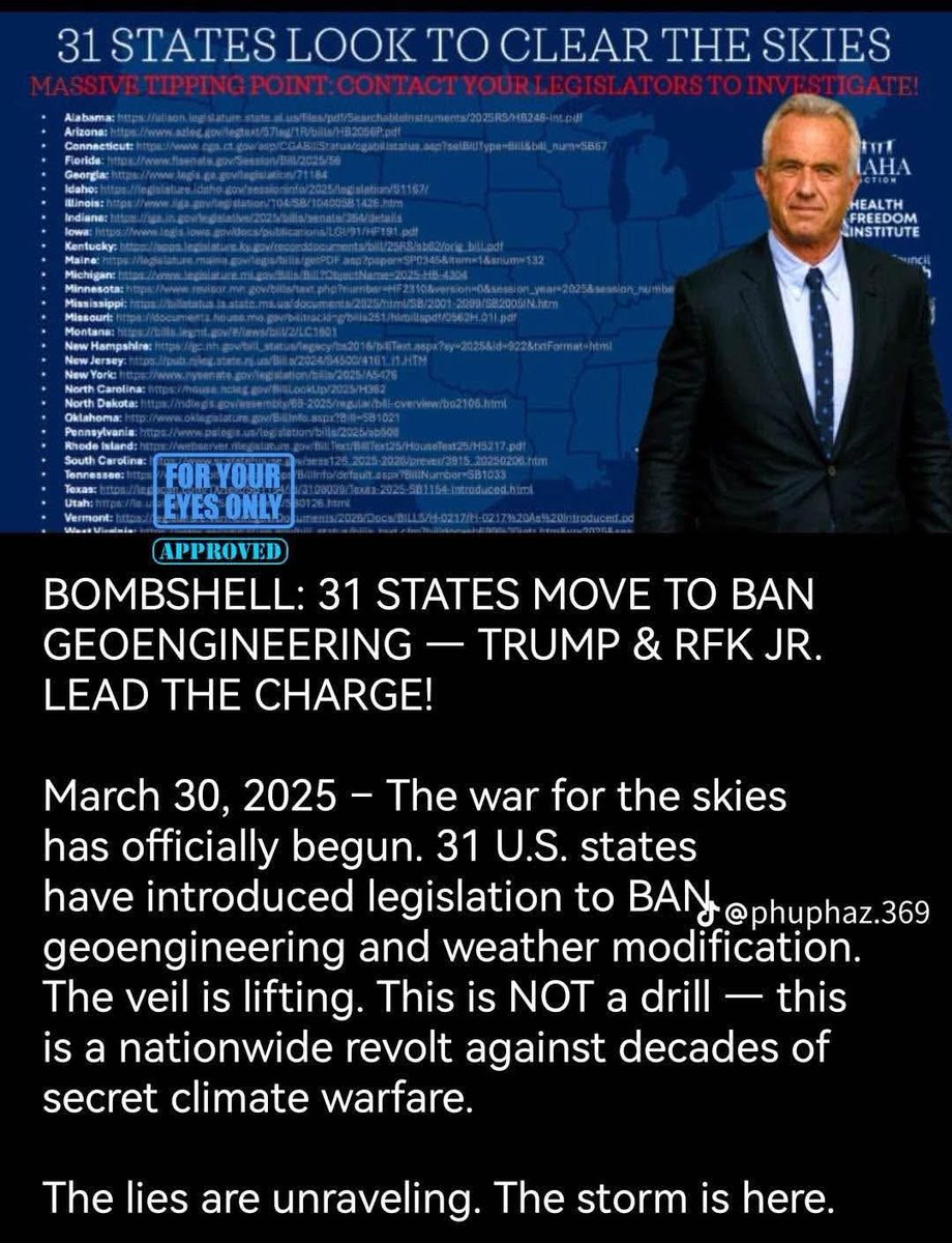 250DOLLARBILL's tweet photo. President Trump &amp; RFK are STOPPING The Horrible Chemtrails They are Always Spraying in Our Beautiful Blue Skies turning them into an Ugly Veil of White!!!!!
https://t.co/0jrNVBEdKu
https://t.co/nONMKzd2WG https://t.co/8vdif6JfUT