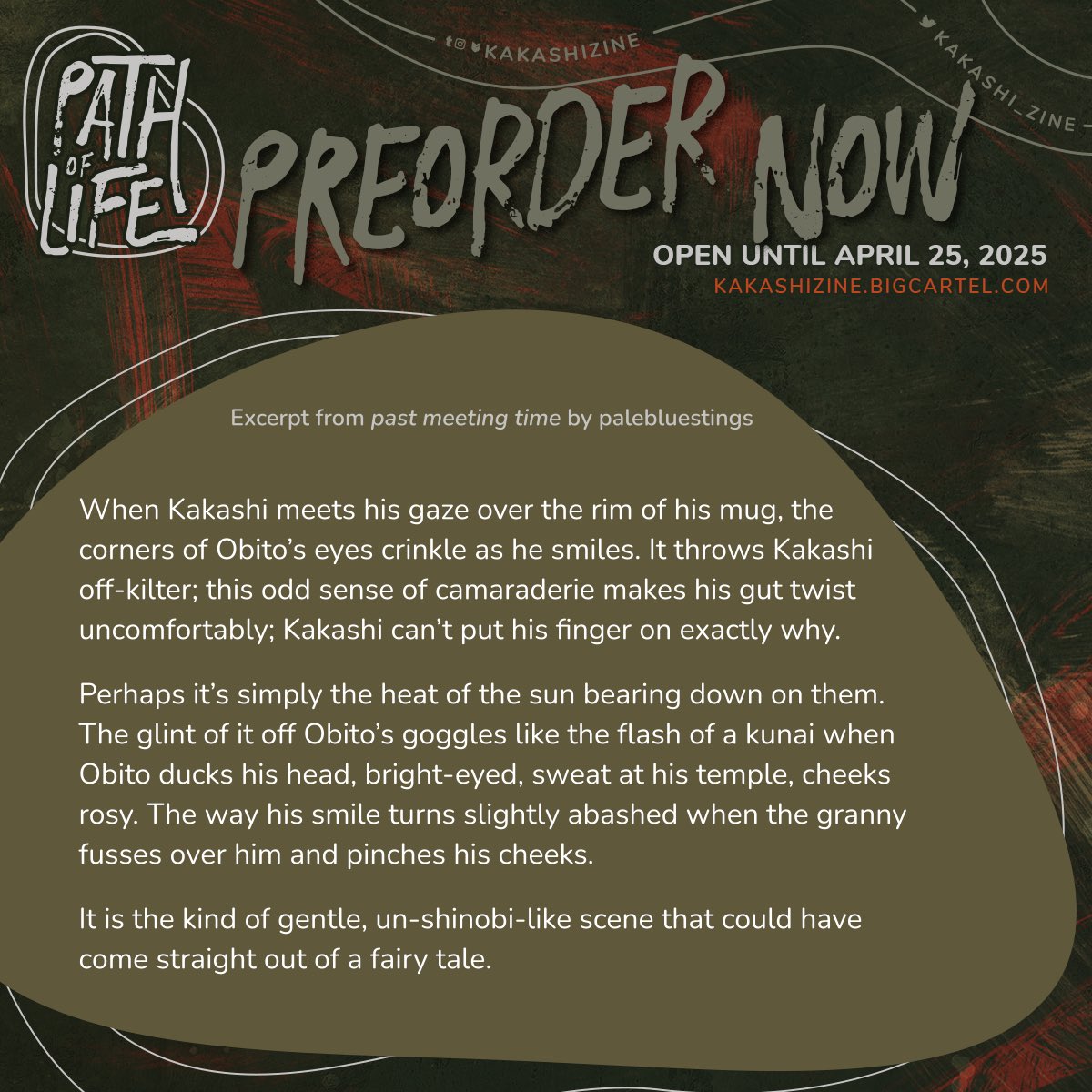 pb (@pbstings) on Twitter photo Preorders for <a href="/kakashi_zine/">Path of Life: A Kakashi Zine - Production!</a> are currently open!! 🥳 Come get your fill of Kakashi (and his ninken!!) with us 💖🐾
🛒 : kakashizine.bigcartel.com Preorders for <a href="/kakashi_zine/">Path of Life: A Kakashi Zine - Production!</a> are currently open!! 🥳 Come get your fill of Kakashi (and his ninken!!) with us 💖🐾
🛒 : kakashizine.bigcartel.com