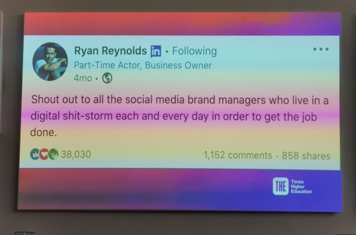 'Managing trolls and hostile social media moments' session at #HashtagHigherEdUK.

Very apt. Shout out to all brilliant social media colleagues working in HE in very difficult times. It can often feel like going from one crises to the next.