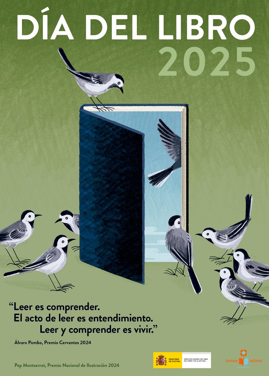 DG del Libro, del Cómic y de la Lectura (@librolecturagob) on Twitter photo 🤩¡Por fin ha llegado el momento!
Os presentamos el cartel 🖼️ del #DíadelLibro2025, diseñado por <a href="/pepmontserrat/">Pep Montserrat</a>, #PremioNacional de Ilustración 2024, e inspirado en una cita del último #PremioCervantes, Álvaro Pombo.
¿Quieres saber ➕ sobre la imagen? Sigue leyendo ⬇️ 🤩¡Por fin ha llegado el momento!
Os presentamos el cartel 🖼️ del #DíadelLibro2025, diseñado por <a href="/pepmontserrat/">Pep Montserrat</a>, #PremioNacional de Ilustración 2024, e inspirado en una cita del último #PremioCervantes, Álvaro Pombo.
¿Quieres saber ➕ sobre la imagen? Sigue leyendo ⬇️