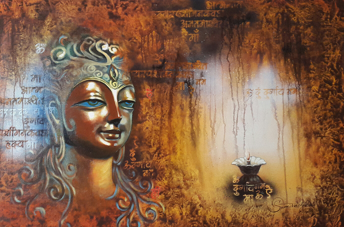 Indianartideas's tweet photo. Divine energy in every layer! This textured, glittering artwork beautifully embodies Goddess Durga, embracing sacred motifs and mantras.
#MaaDurga #Art #Artist #Colors #CanvasPainting #PaintingForSale #HandPainting #ContemporaryArt #AbstractArts #ModernArts #AcrylicArts https://t.co/DGsuw2cQCn