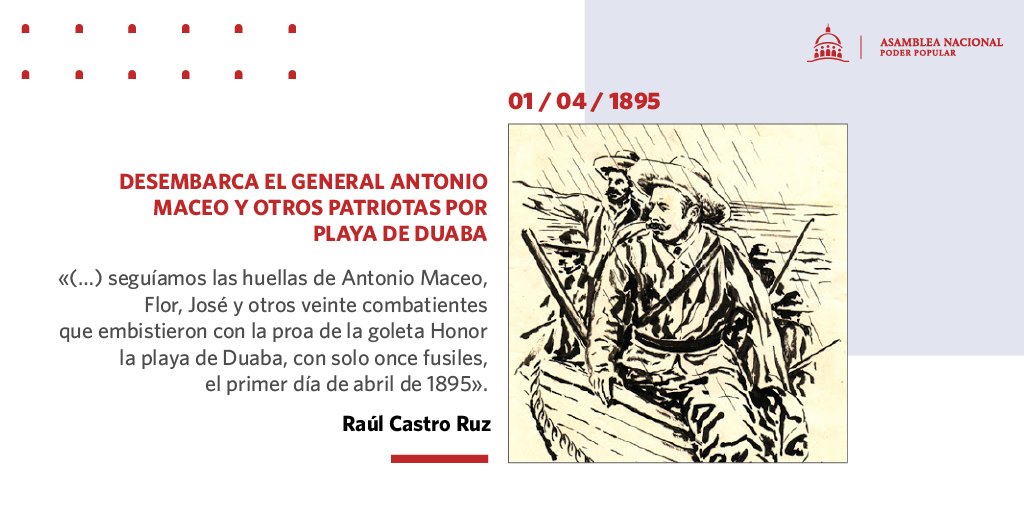 Después de siete días de navegación en la goleta Honor,  finalmente llegaba a Cuba Maceo, acompañado por los  Mayores  Generales del Ejército Libertador en la guerra de los Diez Años y la  Guerra Chiquita, su hermano José y Flor Crombet, junto a 20 patriotas.
#TenemosMemoria
