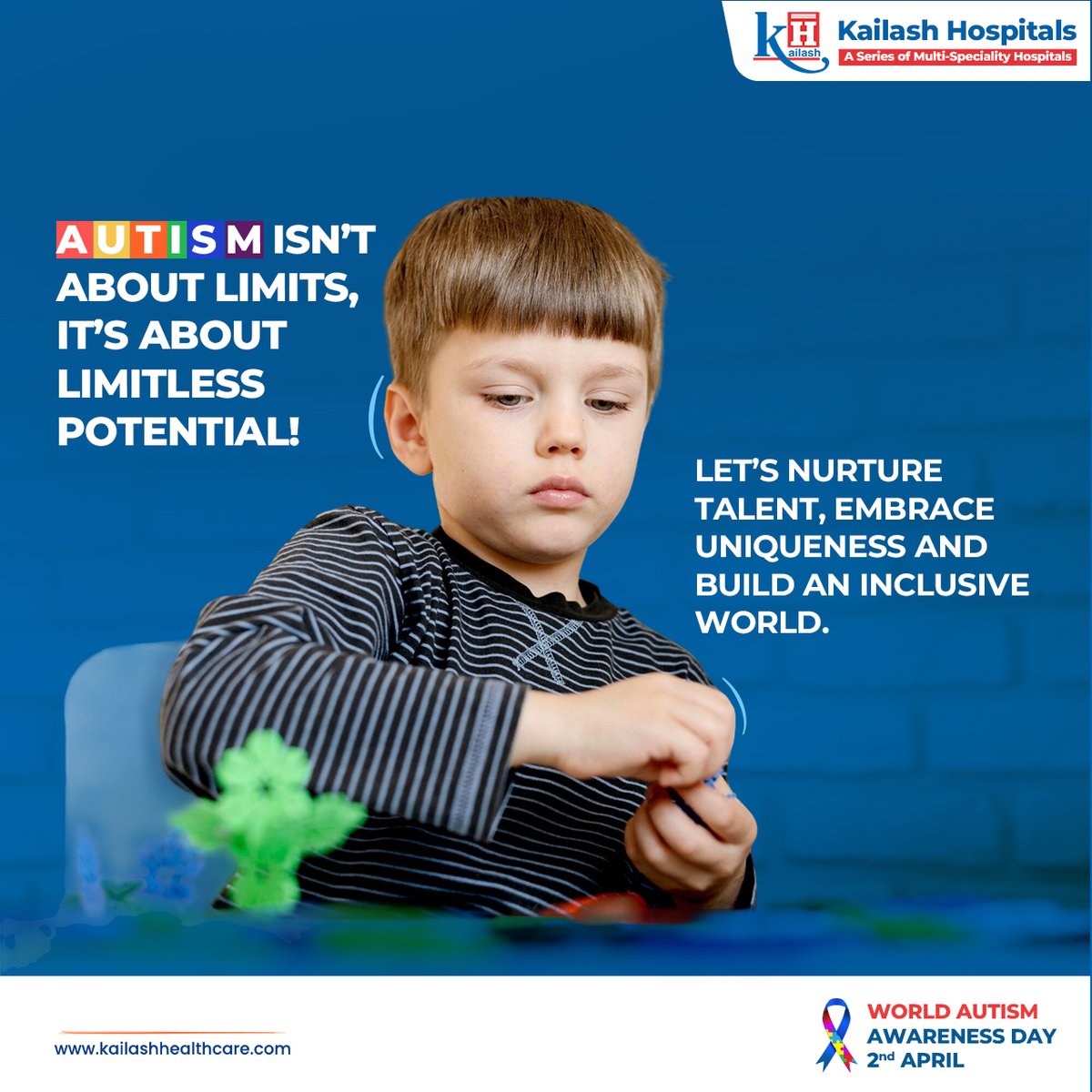 KailashHealth's tweet image. Autism isn&apos;t about limits—it&apos;s about limitless potential. Embracing unique strengths can unlock a world of possibilities!  Let’s amplify inclusion, understanding, and celebrating differences.

#WorldAutismAwarenessDay #neurodevelopmentaldisorder