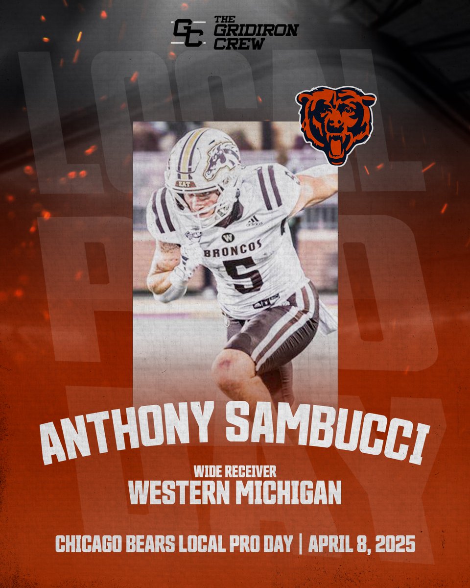 The Gridiron Crew 🏈 (@gridiron_crew) on Twitter photo Mark your Calendar 🗓️ #TGCathlete <a href="/SambucciAnthony/">Anthony Rocco Sambucci 🇮🇹</a> will be showcasing his talent at the Chicago Bears Local Pro Day on April 8th!
#TheGridironCrew #NFL #NFLDraft #LocalProDay Mark your Calendar 🗓️ #TGCathlete <a href="/SambucciAnthony/">Anthony Rocco Sambucci 🇮🇹</a> will be showcasing his talent at the Chicago Bears Local Pro Day on April 8th!
#TheGridironCrew #NFL #NFLDraft #LocalProDay