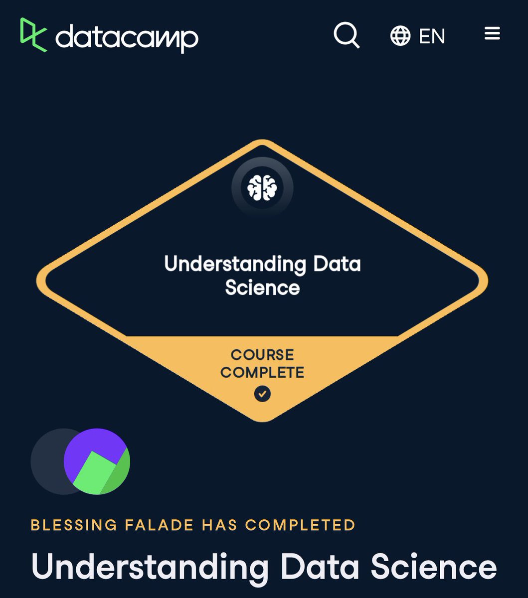 horluwahtoyen's tweet image. Thanks to @dev_careers and @DataCamp, I’ve learned the basics of data, machine learning, data science, and SQL in just a month. It’s been an exciting journey, and I can’t wait to learn more on DataCamp!

#DCDonates #BuildInPublic #DevCareerXDataCamp #LearningWithDataCamp