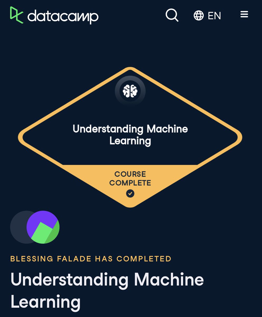 horluwahtoyen's tweet image. Thanks to @dev_careers and @DataCamp, I’ve learned the basics of data, machine learning, data science, and SQL in just a month. It’s been an exciting journey, and I can’t wait to learn more on DataCamp!

#DCDonates #BuildInPublic #DevCareerXDataCamp #LearningWithDataCamp